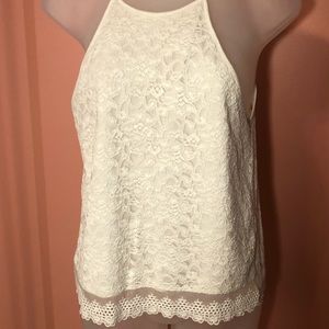 Francesca’s White Lace Tank Top Size Medium